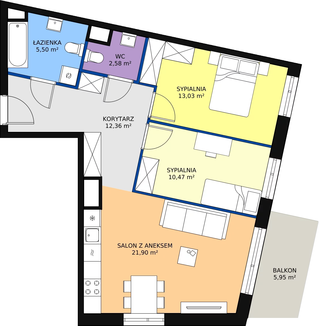 Zalety mieszkania 65.84 m², B/19