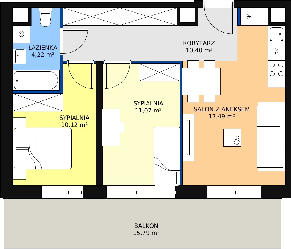 Zalety mieszkania 53.3 m², B/21