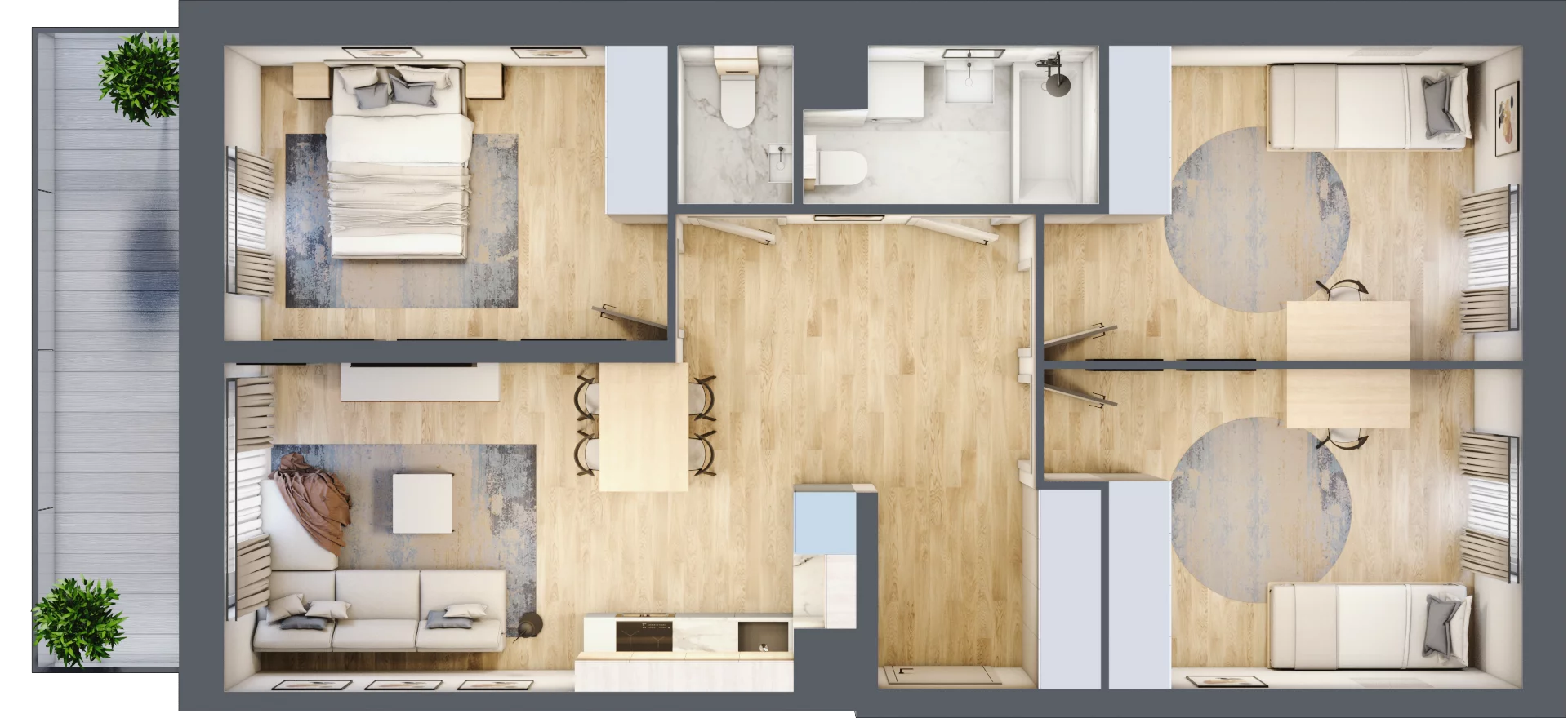 4 pokoje, mieszkanie 73,54 m², piętro 1, oferta nr B/25, Osiedle Górka Narodowa etap 5, Kraków, Prądnik Biały, Górka Narodowa, ul. Papierni Prądnickich