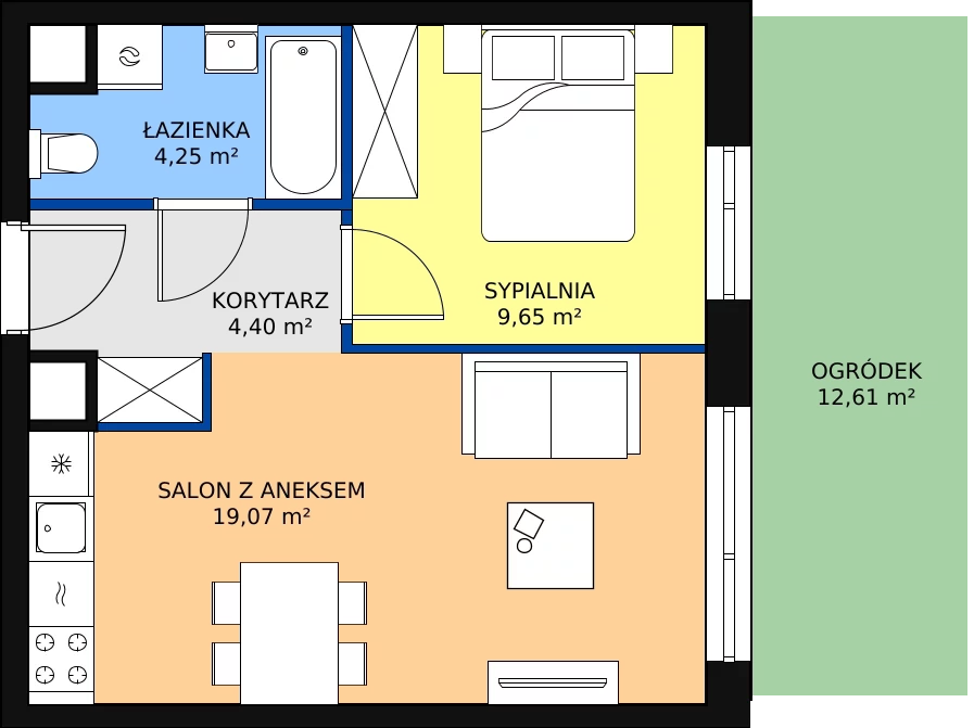 Zalety mieszkania 37.37 m², C/2