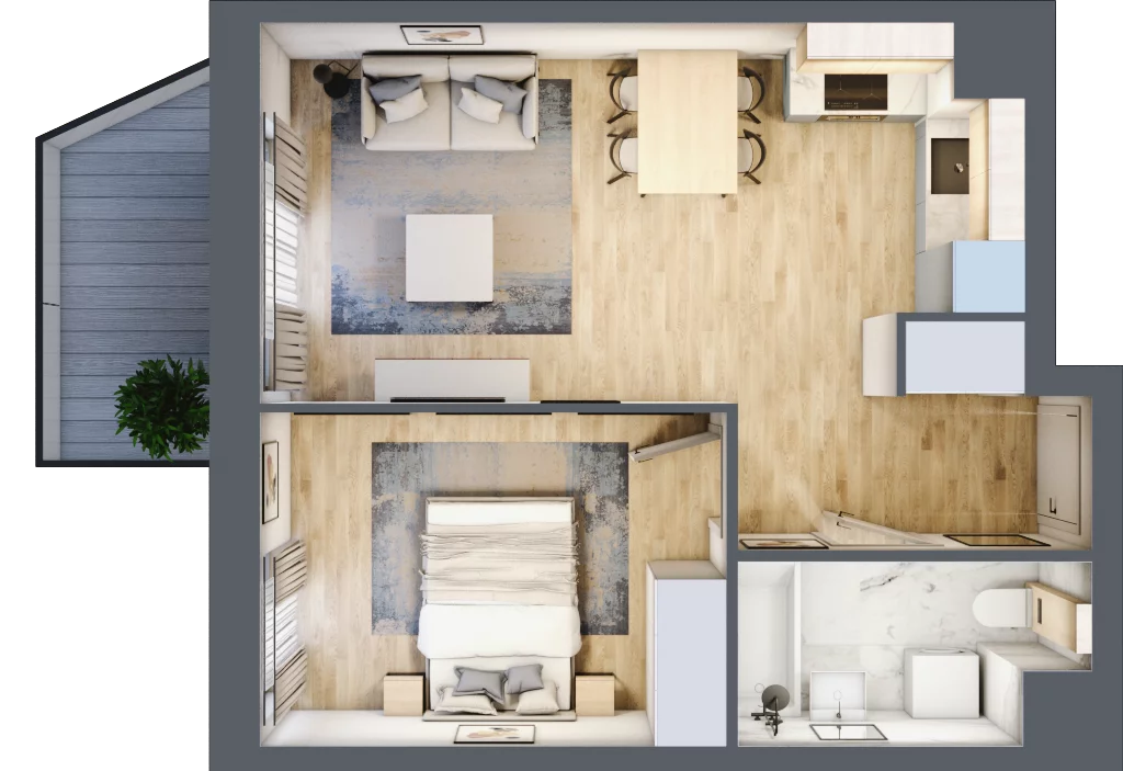 2 pokoje, mieszkanie 38,87 m², piętro 4, oferta nr C/37, Osiedle Górka Narodowa etap 5, Kraków, Prądnik Biały, Górka Narodowa, ul. Papierni Prądnickich