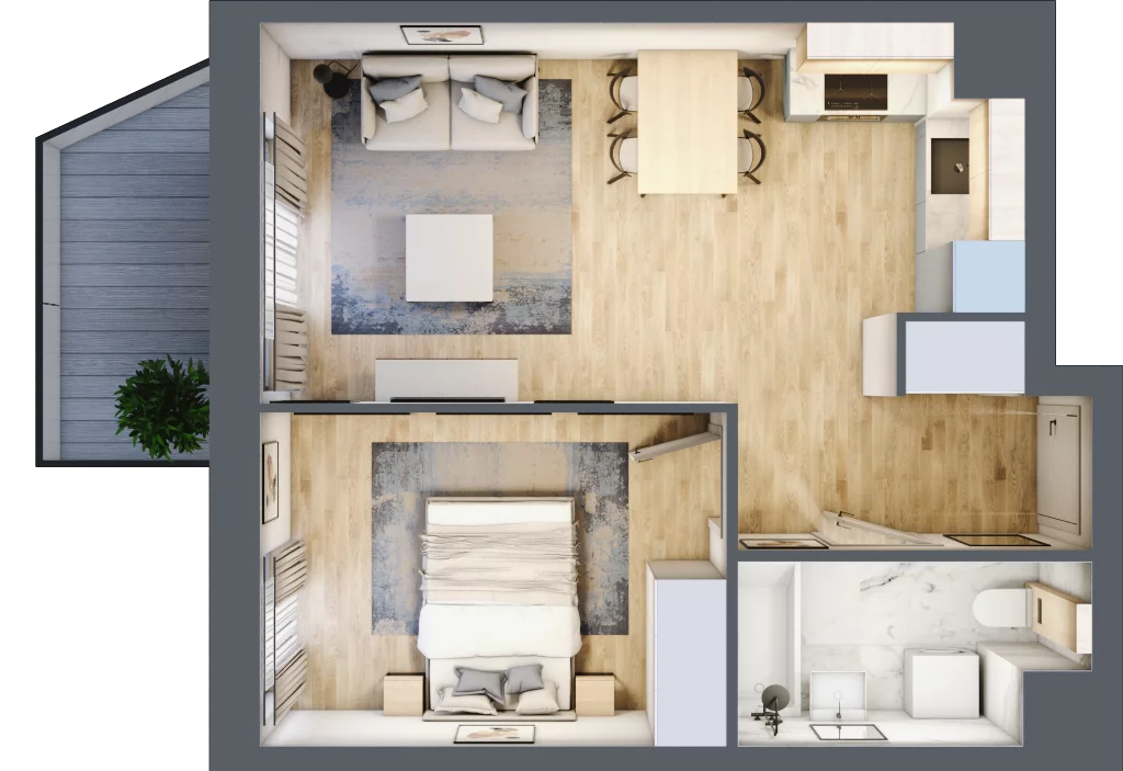2 pokoje, mieszkanie 38,90 m², piętro 5, oferta nr C/43, Osiedle Górka Narodowa etap 5, Kraków, Prądnik Biały, Górka Narodowa, ul. Papierni Prądnickich