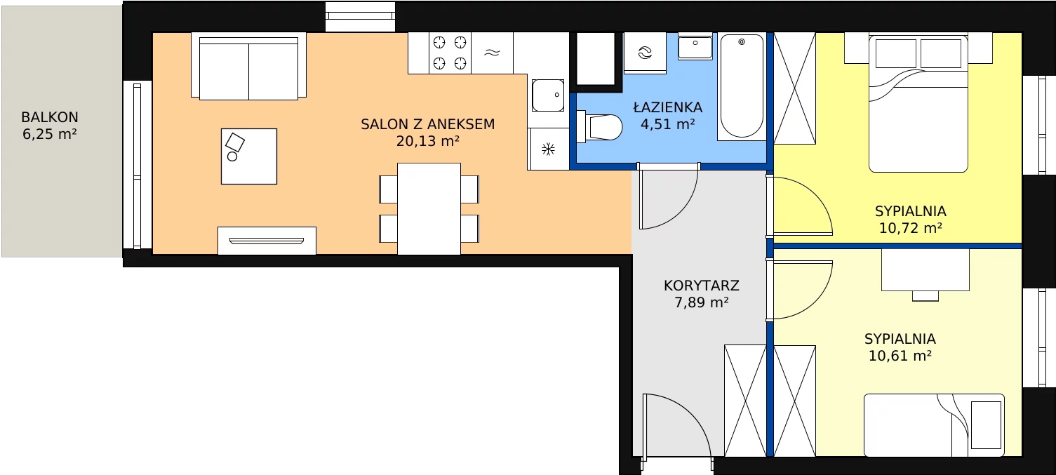 Zalety mieszkania 53.86 m², D/4