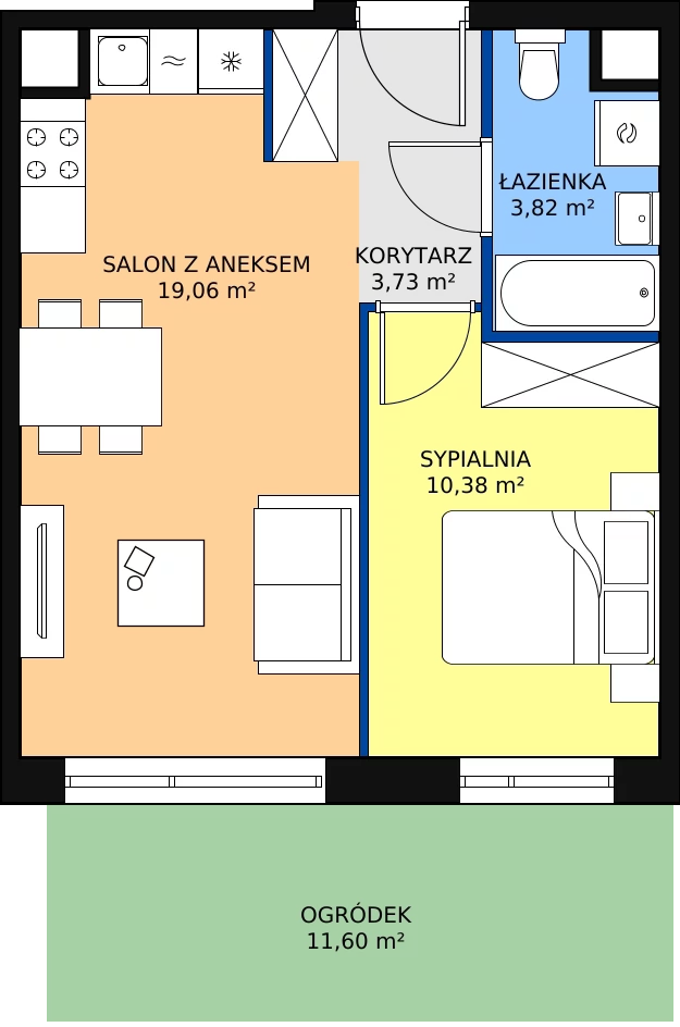 Zalety mieszkania 36.99 m², D/24