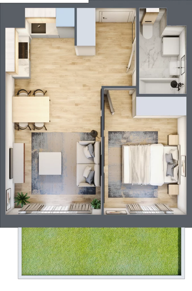 2 pokoje, mieszkanie 36,99 m², parter, oferta nr D/24, Osiedle Górka Narodowa etap 5, Kraków, Prądnik Biały, Górka Narodowa, ul. Papierni Prądnickich