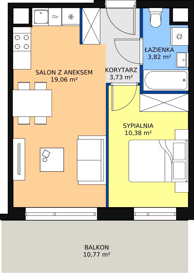Zalety mieszkania 36.99 m², D/31