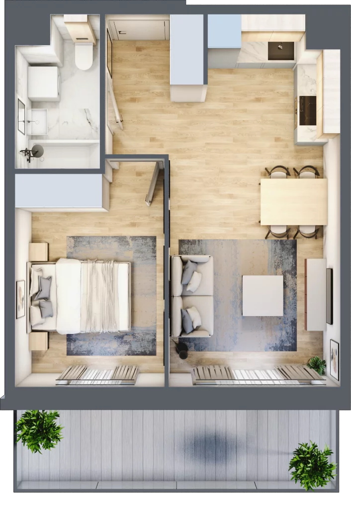 2 pokoje, mieszkanie 36,75 m², piętro 2, oferta nr D/32, Osiedle Górka Narodowa etap 5, Kraków, Prądnik Biały, Górka Narodowa, ul. Papierni Prądnickich
