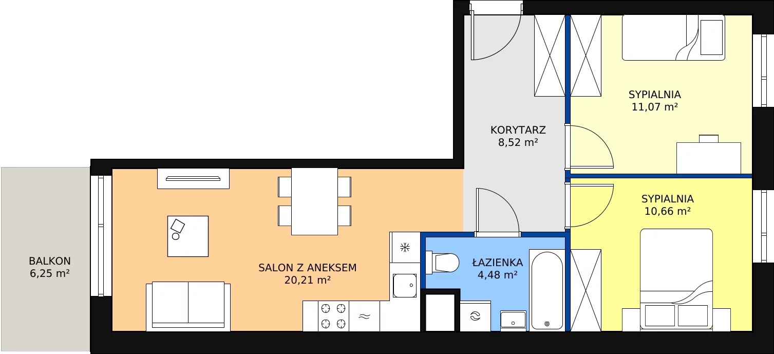 Zalety mieszkania 54.94 m², D/33