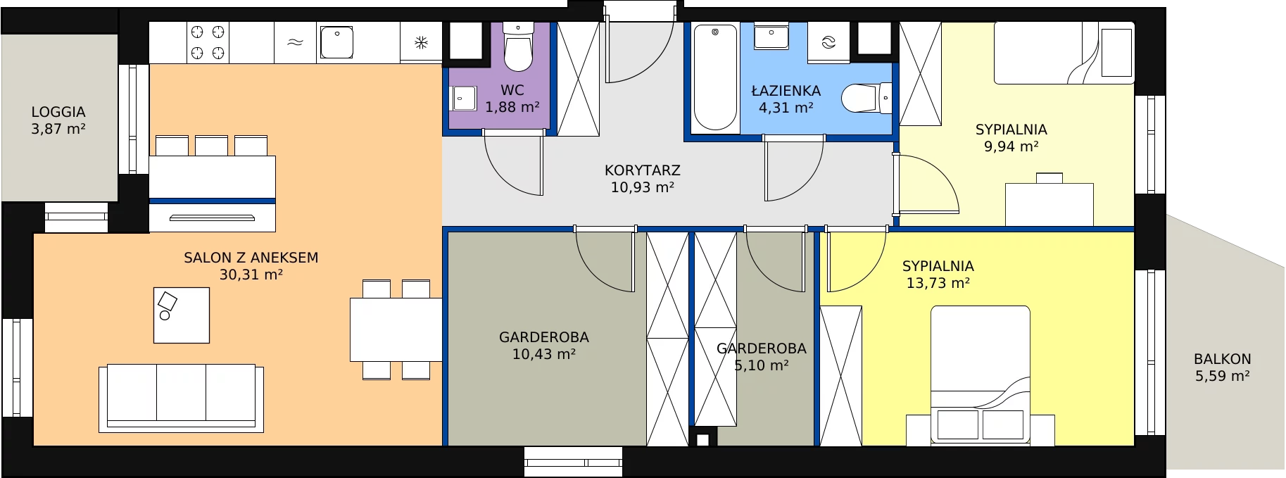 Zalety mieszkania 86.63 m², E/4