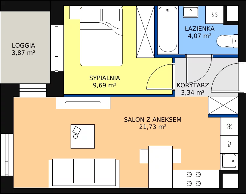 Zalety mieszkania 38.83 m², E/20
