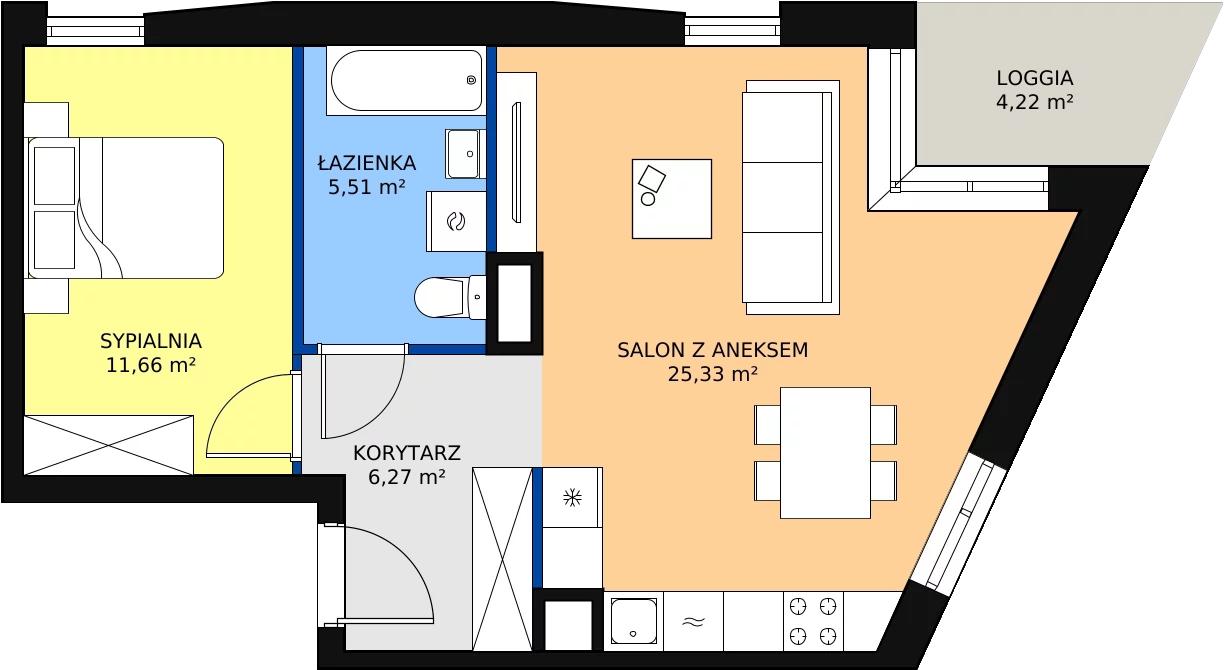 Zalety mieszkania 48.77 m², E/52