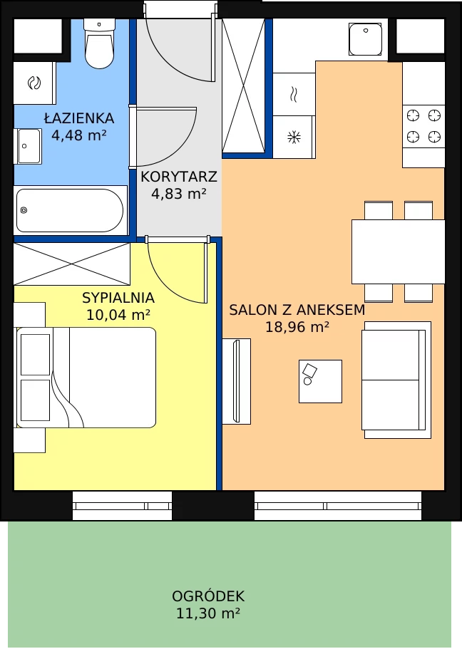 Zalety mieszkania 38.31 m², F/3