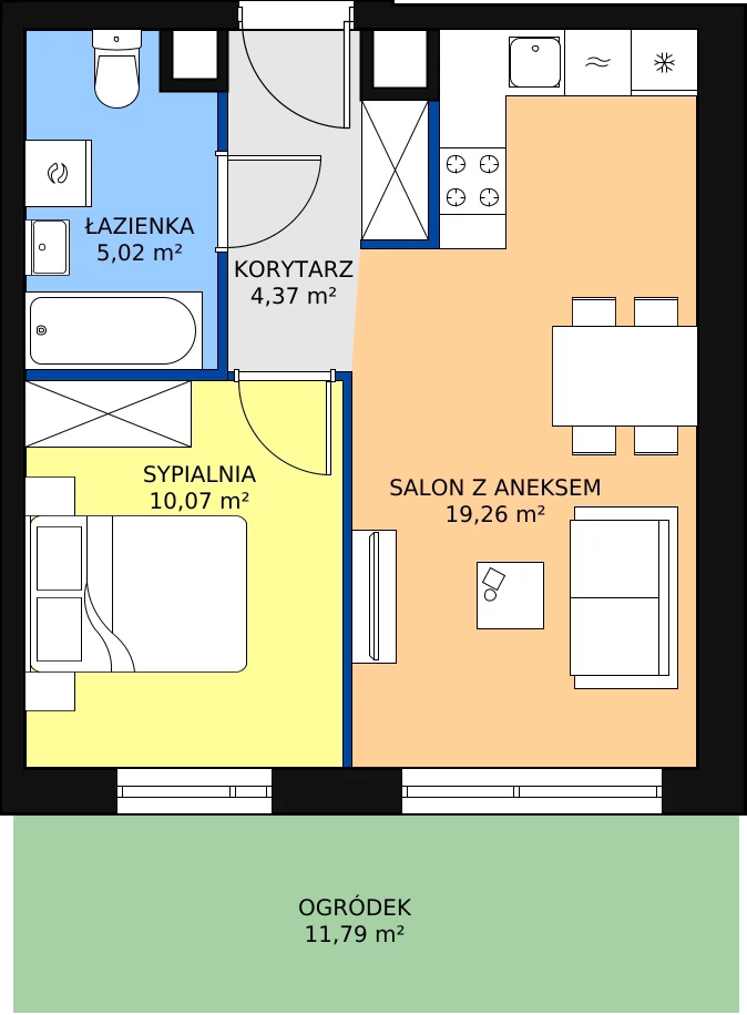 Zalety mieszkania 38.72 m², F/25