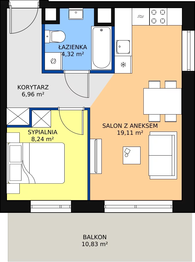 Zalety mieszkania 38.63 m², F/32