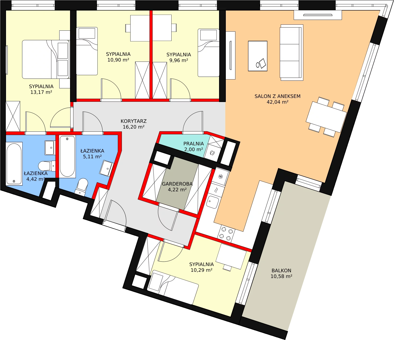 Nowe mieszkanie, 118,31 m², 5 pokoi, 4 piętro, oferta nr A/21