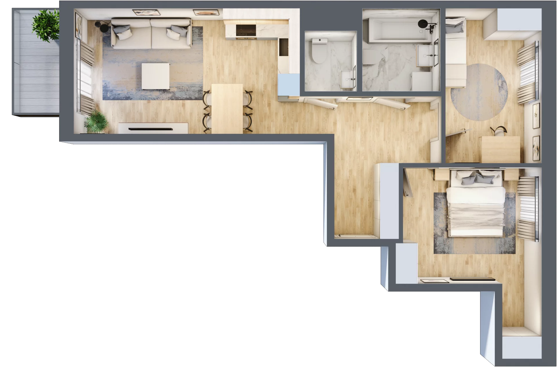3 pokoje, mieszkanie 63,48 m², piętro 4, oferta nr A/41, Apartamenty Beethovena, Warszawa, Mokotów, Sielce, ul. Dziekońskiego 4