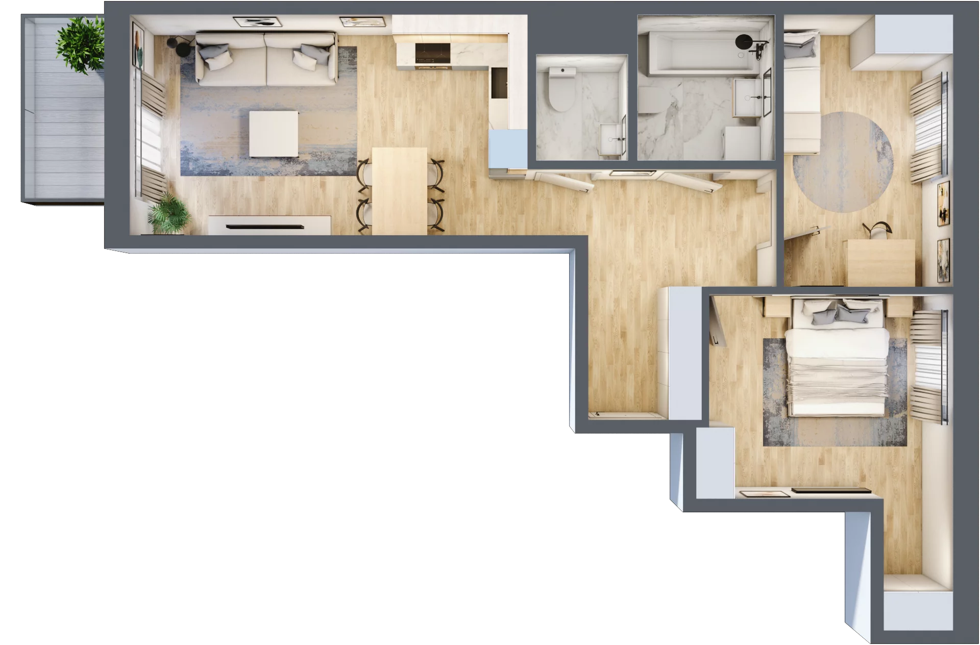 3 pokoje, mieszkanie 63,48 m², piętro 1, oferta nr A/32, Apartamenty Beethovena, Warszawa, Mokotów, Sielce, ul. Dziekońskiego 4