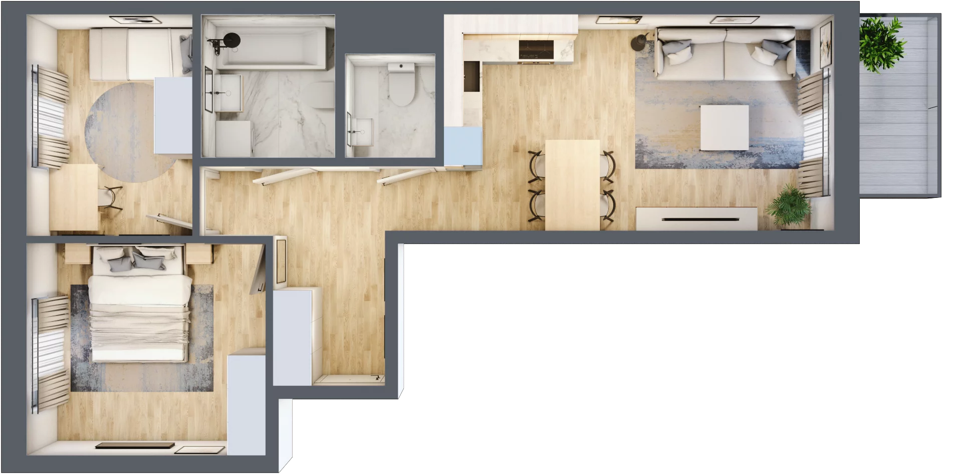 3 pokoje, mieszkanie 58,30 m², piętro 1, oferta nr A/50, Apartamenty Beethovena, Warszawa, Mokotów, Sielce, ul. Dziekońskiego 4