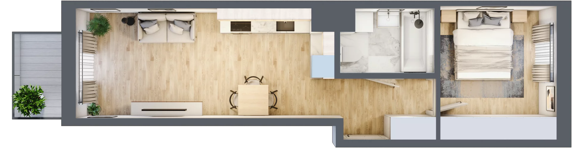 2 pokoje, mieszkanie 38,95 m², piętro 2, oferta nr D/28, Apartamenty Beethovena, Warszawa, Mokotów, Sielce, ul. Dziekońskiego 4