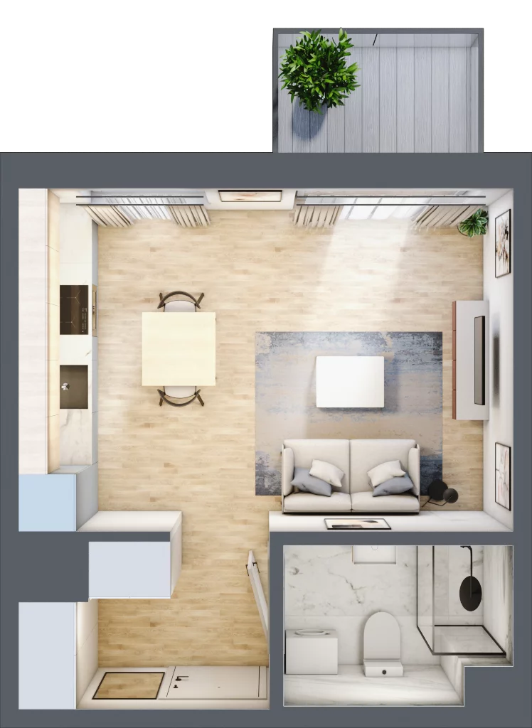 1 pokój, mieszkanie 27,13 m², piętro 4, oferta nr A/49, Metro Zachód 8 bud. A, C, Warszawa, Bemowo, Chrzanów, ul. Szeligowska