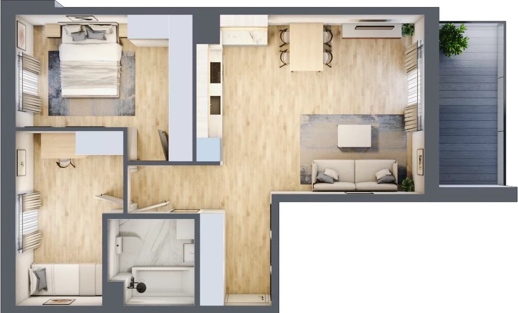 3 pokoje, mieszkanie 63,56 m², piętro 1, oferta nr A/59, Metro Zachód 8 bud. A, C, Warszawa, Bemowo, Chrzanów, ul. Szeligowska