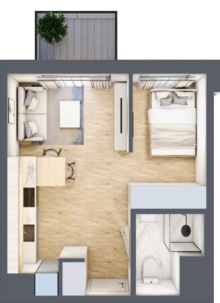 1 pokój, mieszkanie 29,96 m², piętro 2, oferta nr A/96, Metro Zachód 8 bud. A, C, Warszawa, Bemowo, Chrzanów, ul. Szeligowska