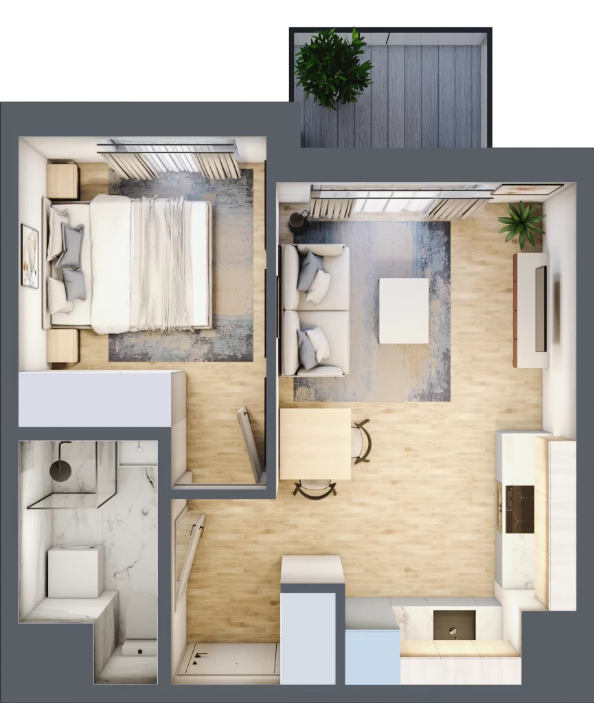 2 pokoje, mieszkanie 32,56 m², piętro 4, oferta nr A/115, Metro Zachód 8 bud. A, C, Warszawa, Bemowo, Chrzanów, ul. Szeligowska