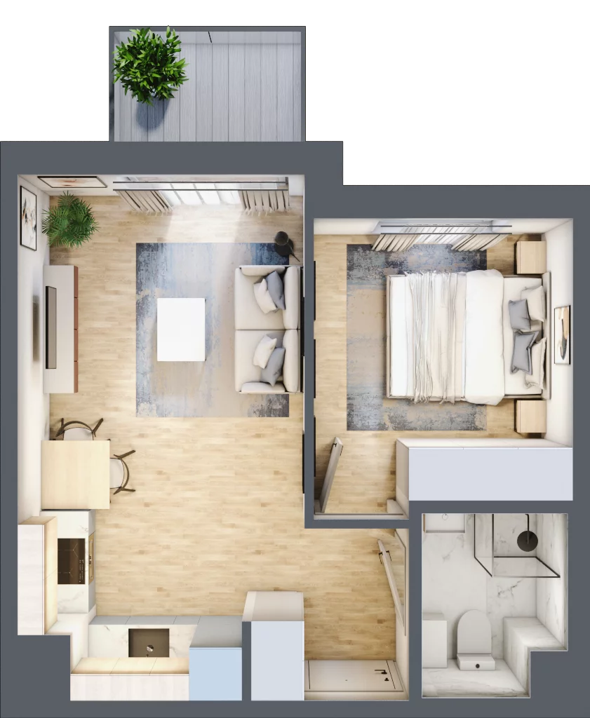 2 pokoje, mieszkanie 34,39 m², piętro 2, oferta nr A/26, Metro Zachód 8 bud. A, C, Warszawa, Bemowo, Chrzanów, ul. Szeligowska