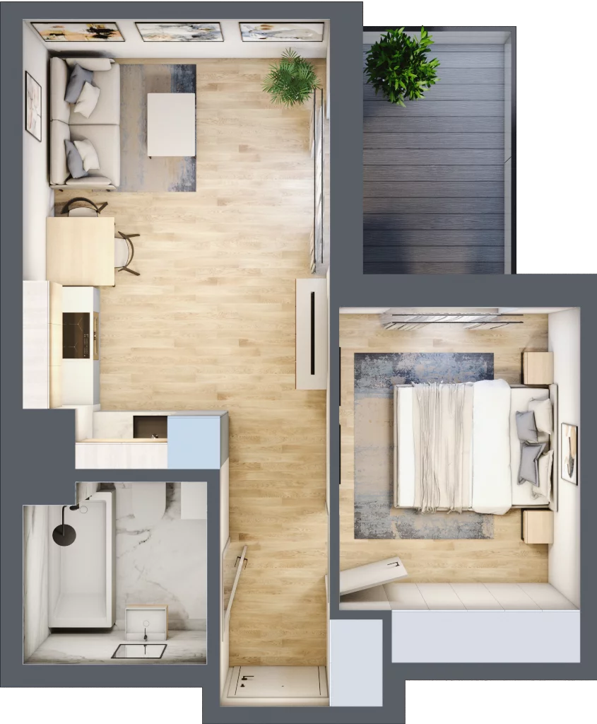 2 pokoje, mieszkanie 36,67 m², piętro 1, oferta nr A/20, Metro Zachód 8 bud. A, C, Warszawa, Bemowo, Chrzanów, ul. Szeligowska