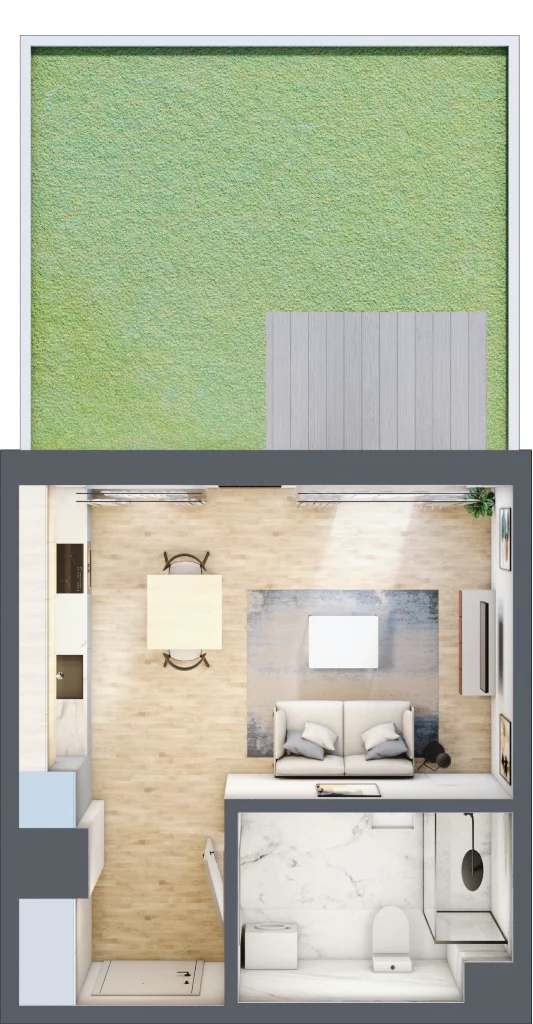 1 pokój, mieszkanie 27,09 m², parter, oferta nr A/6, Metro Zachód 8 bud. A, C, Warszawa, Bemowo, Chrzanów, ul. Szeligowska
