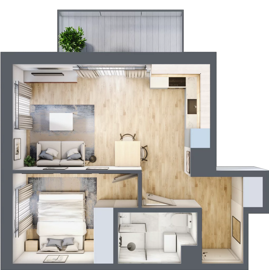 2 pokoje, mieszkanie 38,62 m², piętro 4, oferta nr A/119, Metro Zachód 8 bud. A, C, Warszawa, Bemowo, Chrzanów, ul. Szeligowska