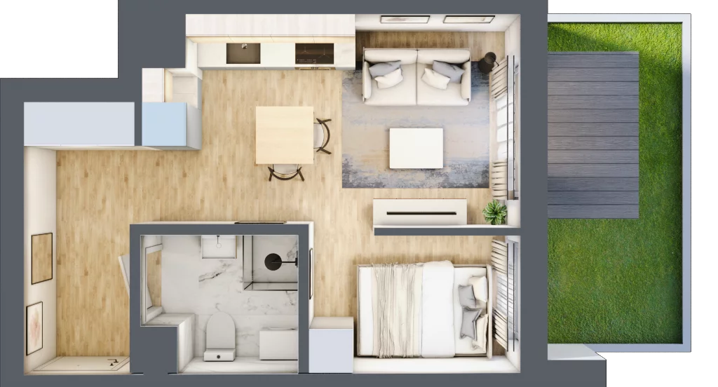 1 pokój, mieszkanie 29,88 m², parter, oferta nr A/77, Metro Zachód 8 bud. A, C, Warszawa, Bemowo, Chrzanów, ul. Szeligowska