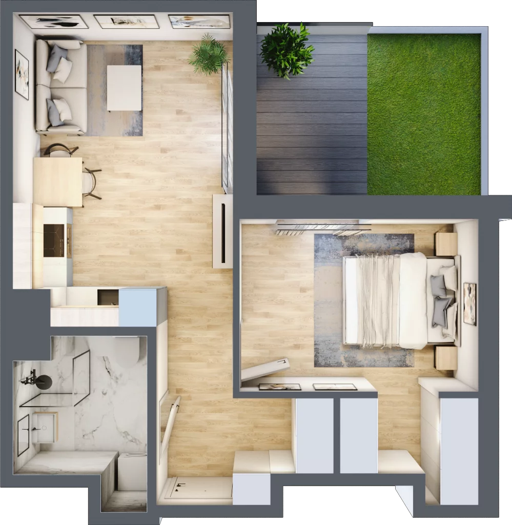 2 pokoje, mieszkanie 41,50 m², parter, oferta nr A/10, Metro Zachód 8 bud. A, C, Warszawa, Bemowo, Chrzanów, ul. Szeligowska