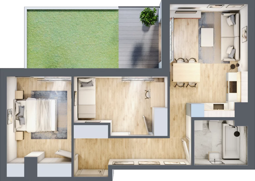 3 pokoje, mieszkanie 55,29 m², parter, oferta nr A/75, Metro Zachód 8 bud. A, C, Warszawa, Bemowo, Chrzanów, ul. Szeligowska