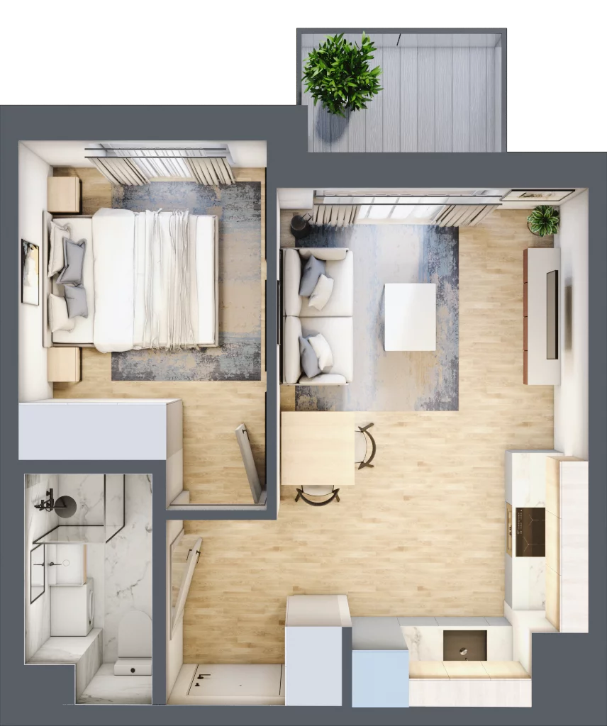 2 pokoje, mieszkanie 32,42 m², piętro 4, oferta nr A/51, Metro Zachód 8 bud. A, C, Warszawa, Bemowo, Chrzanów, ul. Szeligowska