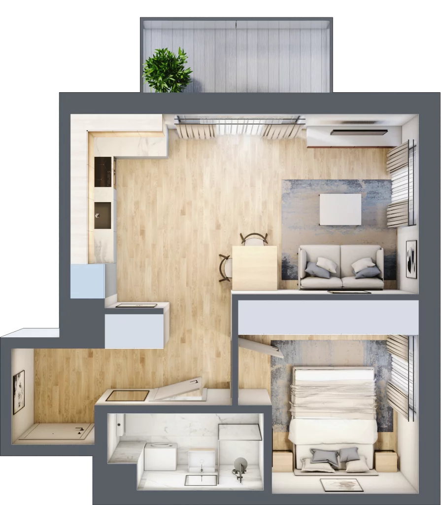 2 pokoje, mieszkanie 39,29 m², piętro 1, oferta nr A/13, Metro Zachód 8 bud. A, C, Warszawa, Bemowo, Chrzanów, ul. Szeligowska