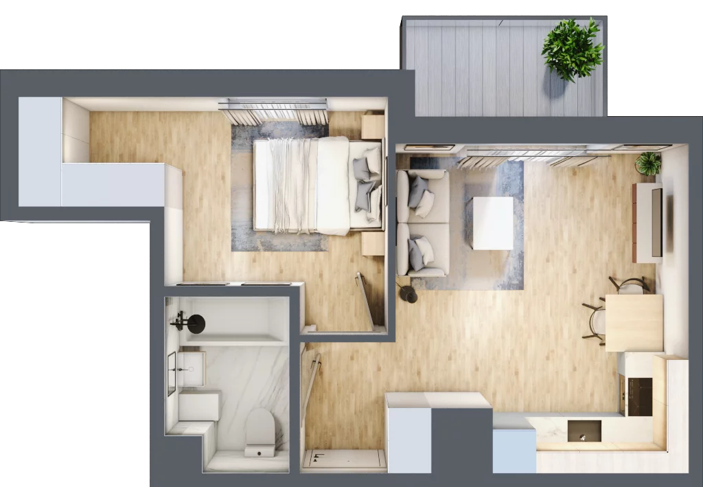 2 pokoje, mieszkanie 36,07 m², piętro 4, oferta nr A/111, Metro Zachód 8 bud. A, C, Warszawa, Bemowo, Chrzanów, ul. Szeligowska