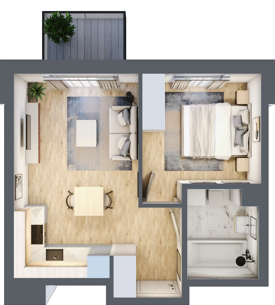 2 pokoje, mieszkanie 35,95 m², piętro 1, oferta nr A/11, Metro Zachód 8 bud. A, C, Warszawa, Bemowo, Chrzanów, ul. Szeligowska