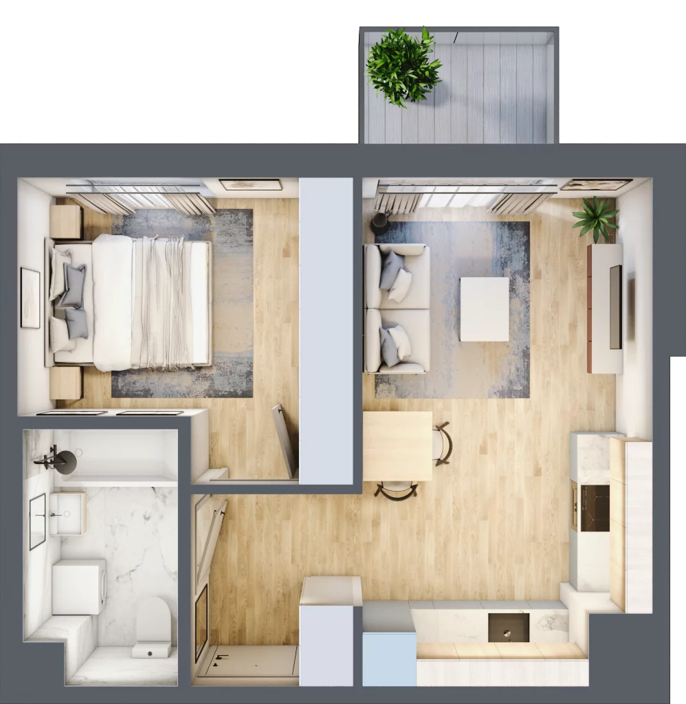 2 pokoje, mieszkanie 38,12 m², piętro 4, oferta nr A/73, Metro Zachód 8 bud. A, C, Warszawa, Bemowo, Chrzanów, ul. Szeligowska