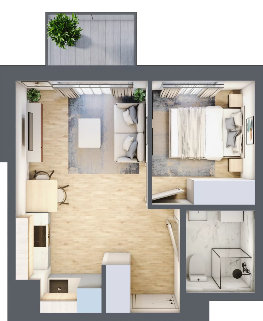 2 pokoje, mieszkanie 30,98 m², piętro 4, oferta nr A/72, Metro Zachód 8 bud. A, C, Warszawa, Bemowo, Chrzanów, ul. Szeligowska