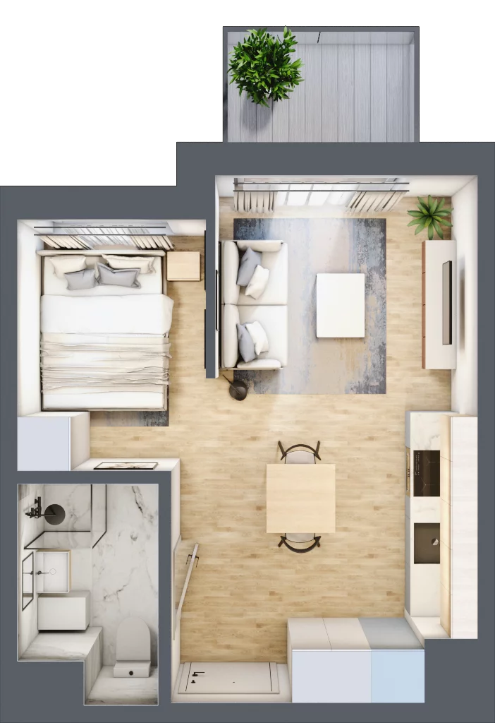 1 pokój, mieszkanie 28,43 m², piętro 1, oferta nr A/14, Metro Zachód 8 bud. A, C, Warszawa, Bemowo, Chrzanów, ul. Szeligowska
