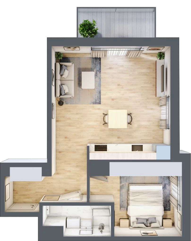 2 pokoje, mieszkanie 45,21 m², piętro 2, oferta nr C/24, Metro Zachód 8 bud. A, C, Warszawa, Bemowo, Chrzanów, ul. Szeligowska