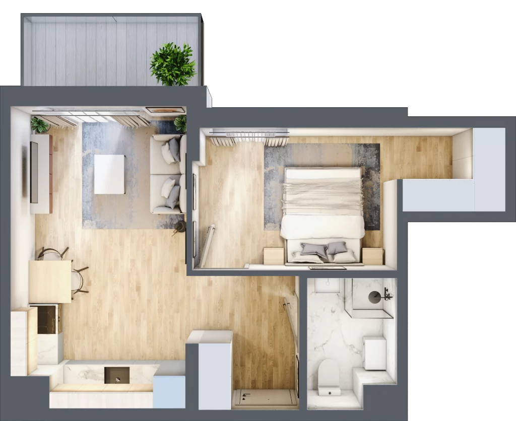 2 pokoje, mieszkanie 39,85 m², piętro 3, oferta nr C/81, Metro Zachód 8 bud. A, C, Warszawa, Bemowo, Chrzanów, ul. Szeligowska