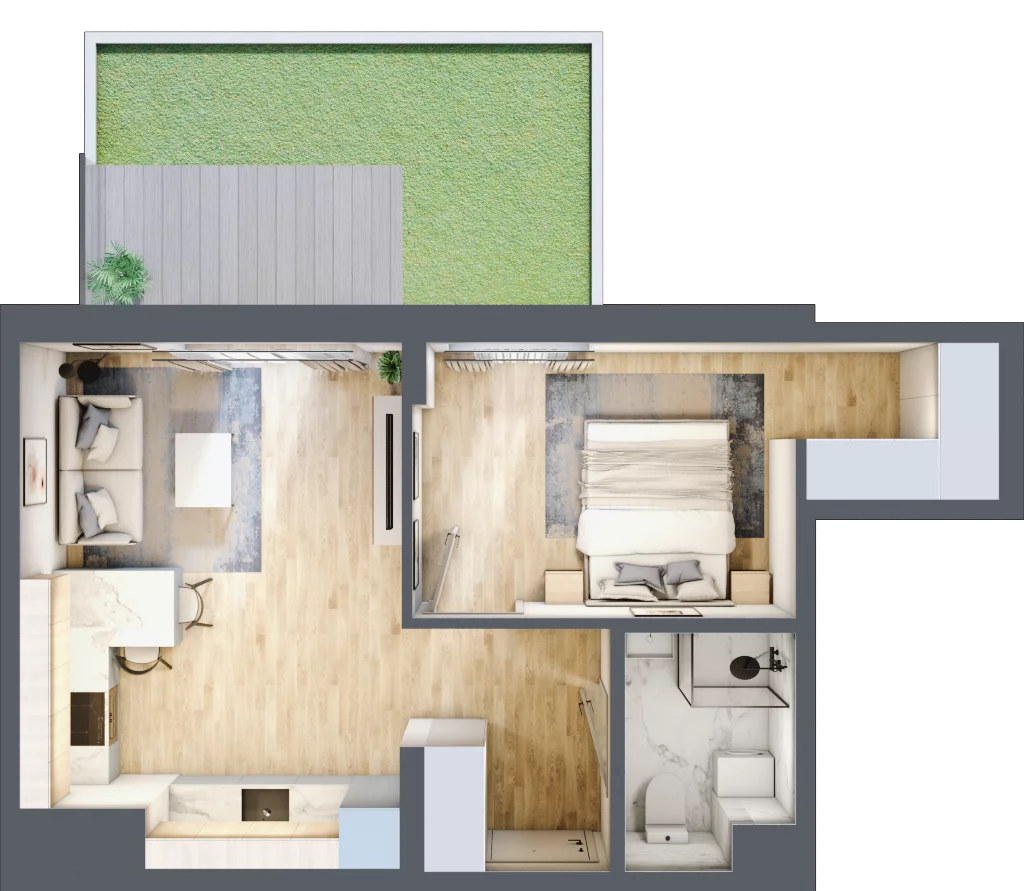 2 pokoje, mieszkanie 40,96 m², parter, oferta nr C/50, Metro Zachód 8 bud. A, C, Warszawa, Bemowo, Chrzanów, ul. Szeligowska
