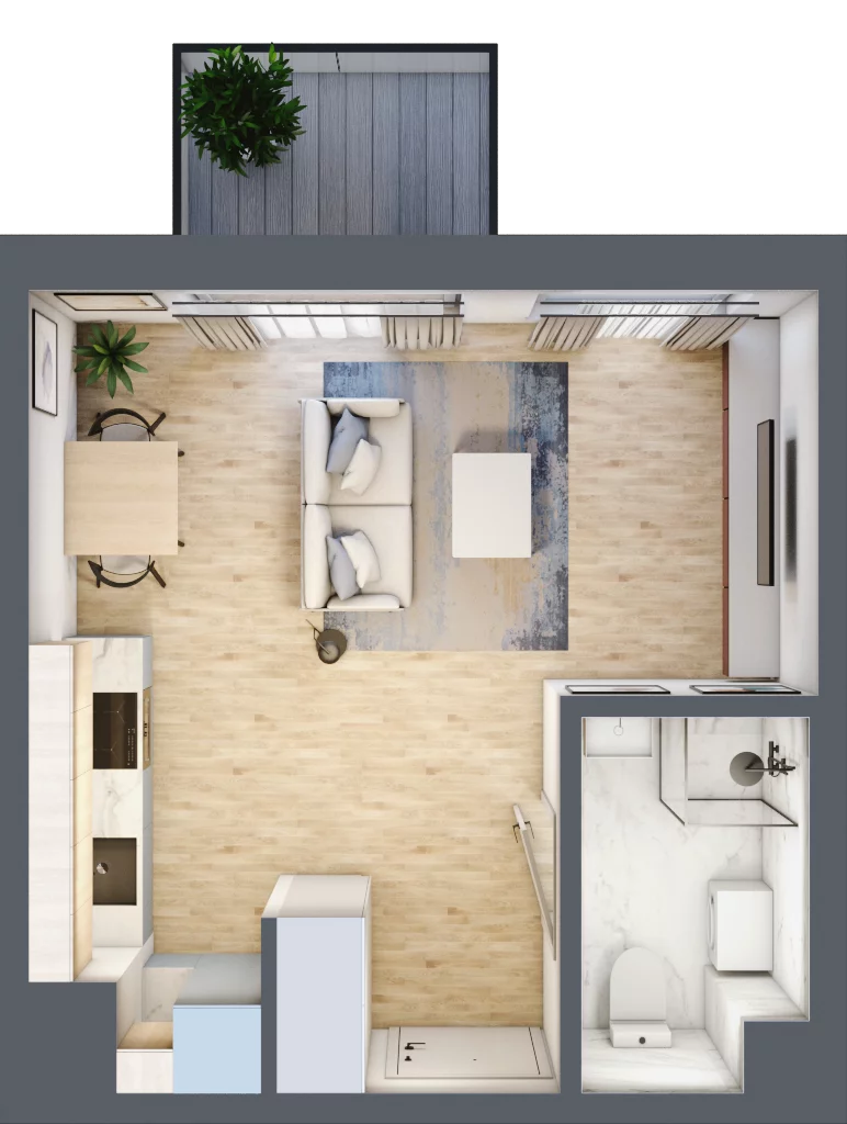 1 pokój, mieszkanie 28,05 m², piętro 2, oferta nr C/66, Metro Zachód 8 bud. A, C, Warszawa, Bemowo, Chrzanów, ul. Szeligowska