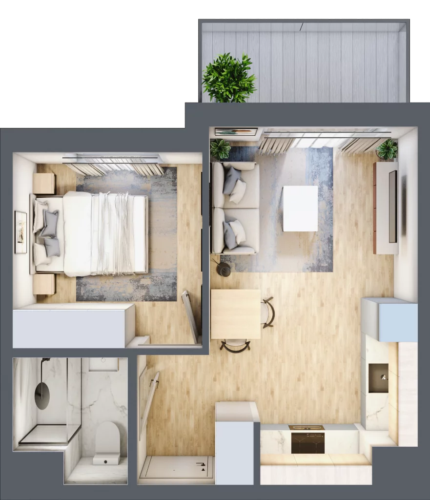 2 pokoje, mieszkanie 32,61 m², piętro 1, oferta nr C/60, Metro Zachód 8 bud. A, C, Warszawa, Bemowo, Chrzanów, ul. Szeligowska