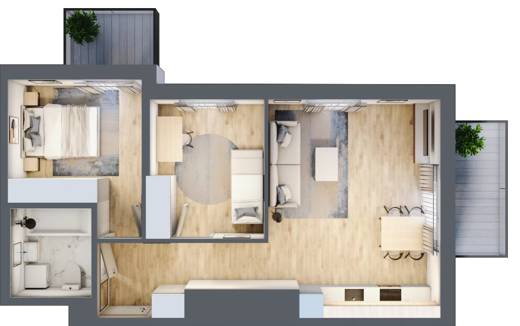 3 pokoje, mieszkanie 55,83 m², piętro 1, oferta nr C/58, Metro Zachód 8 bud. A, C, Warszawa, Bemowo, Chrzanów, ul. Szeligowska