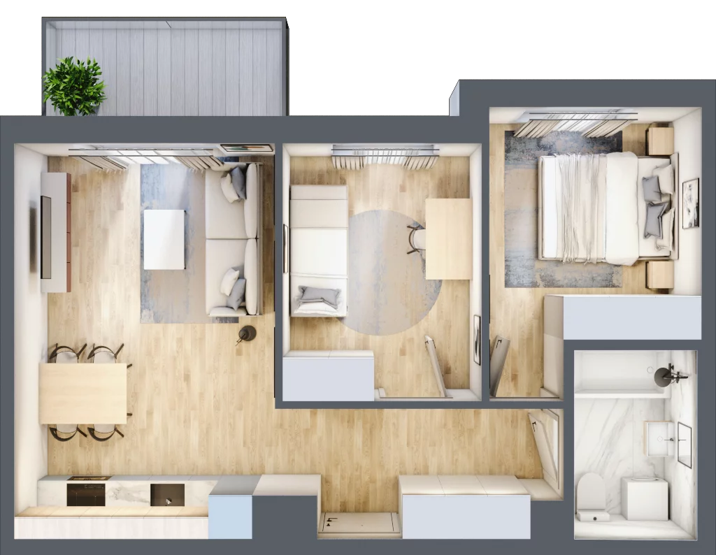 3 pokoje, mieszkanie 50,49 m², piętro 4, oferta nr C/47, Metro Zachód 8 bud. A, C, Warszawa, Bemowo, Chrzanów, ul. Szeligowska