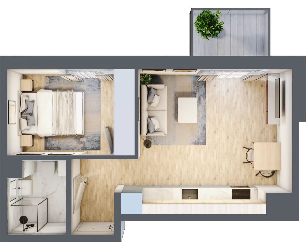 2 pokoje, mieszkanie 34,06 m², piętro 1, oferta nr C/62, Metro Zachód 8 bud. A, C, Warszawa, Bemowo, Chrzanów, ul. Szeligowska