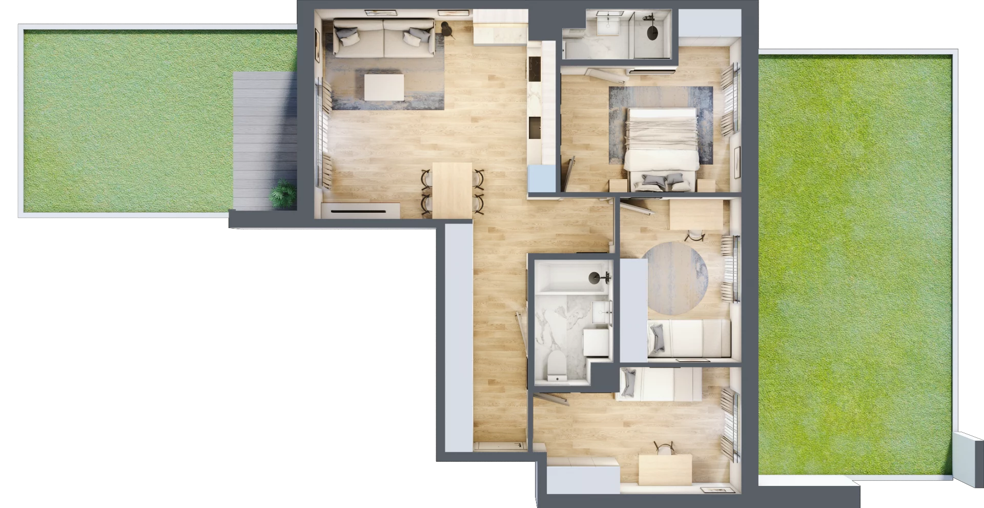 4 pokoje, mieszkanie 75,77 m², parter, oferta nr C/52, Metro Zachód 8 bud. A, C, Warszawa, Bemowo, Chrzanów, ul. Szeligowska